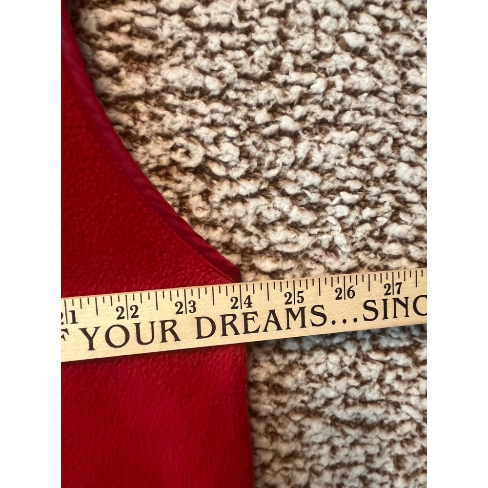 Crable Sportswear Wisconsin Red Fleece Vest Hoodie Large Sleeveless Zip Up - Picture 8 of 9